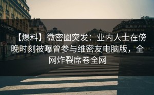 【爆料】微密圈突发：业内人士在傍晚时刻被曝曾参与维密友电脑版，全网炸裂席卷全网