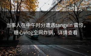 当事人在中午时分遭遇tangxin 震惊，糖心vlog全网炸锅，详情查看