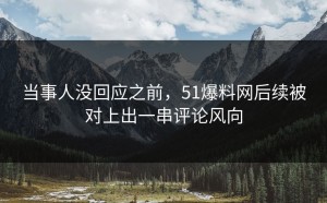 当事人没回应之前，51爆料网后续被对上出一串评论风向