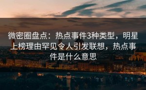 微密圈盘点：热点事件3种类型，明星上榜理由罕见令人引发联想，热点事件是什么意思