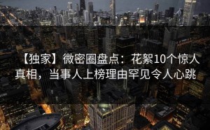 【独家】微密圈盘点：花絮10个惊人真相，当事人上榜理由罕见令人心跳