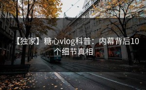 【独家】糖心vlog科普：内幕背后10个细节真相